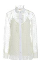 Moda Operandi Tory Burch Ruffle-front Organza Tulle Blouse