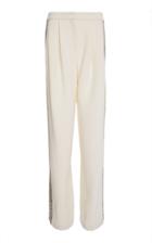 Adam Lippes Front Pleated Trouser With Crystal Embroidery