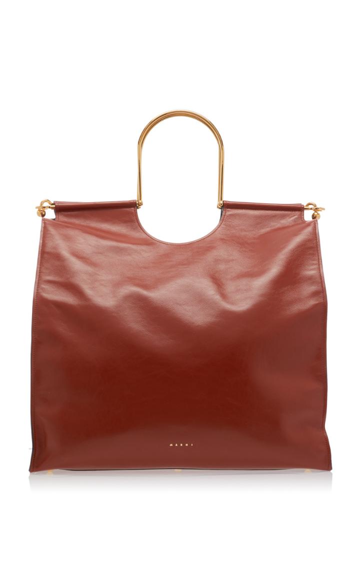 Marni Large Leather Square Tote