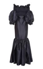 Leal Daccarett Celia Off-the-shoulder Silk And Wool Gown