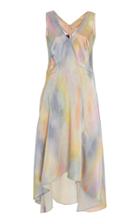 Sies Marjan Miriam Asymmetrical Printed Satin Midi Dress