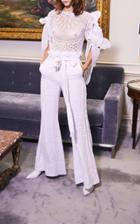 Nevenka Intricacies Crochet Cotton Blouse With Silk Bows