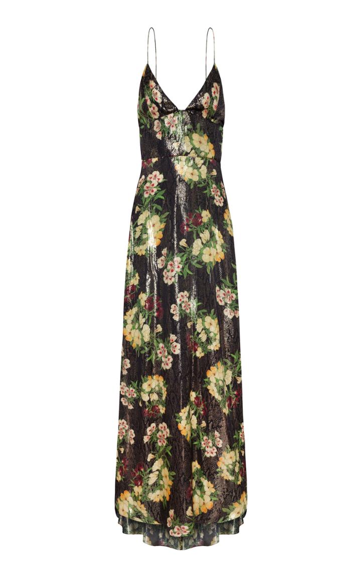Adriana Iglesias Liz Floral Silk Jacquard Dress