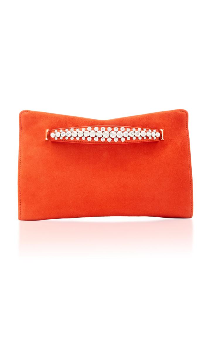 Jimmy Choo Venus Crystal-embellished Suede Clutch