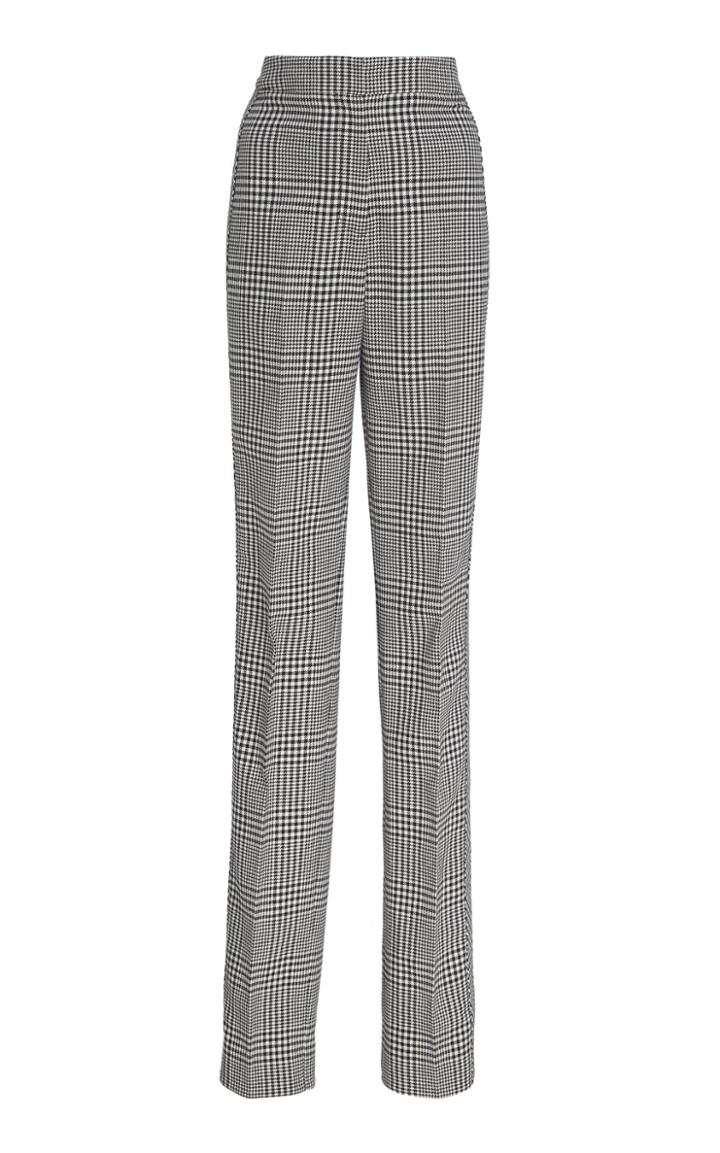 Erdem Emanuelle Plaid Cotton Blend Trousers