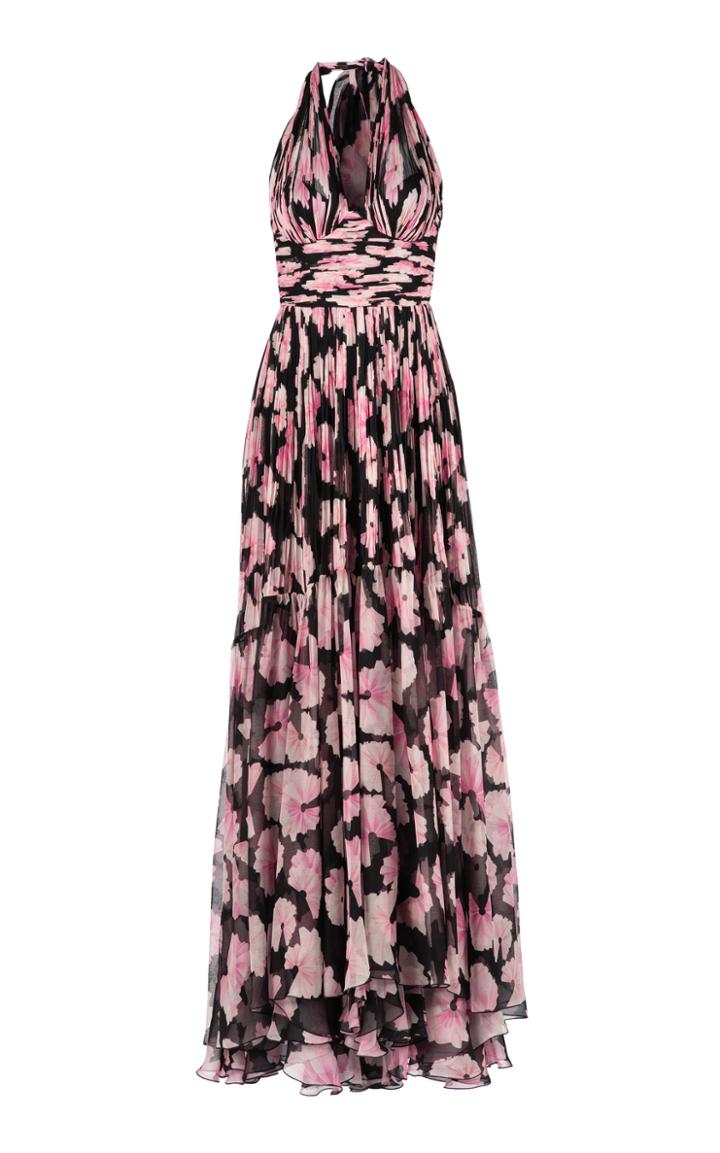 Moda Operandi Maria Lucia Hohan Paola Floral-print Georgette Halter Gown Size: 34