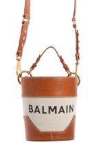 Moda Operandi Balmain B Saddler 14 Linen Canvas Bucket Shoulder Bag