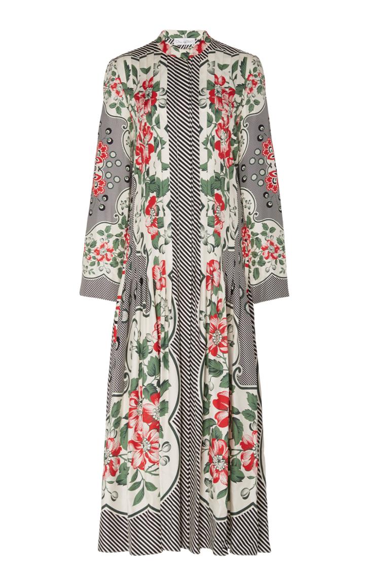 Oscar De La Renta Patterned Jersey Midi Dress