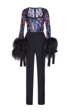 Elie Saab Bead And Feather Embroidered Jumpsuit