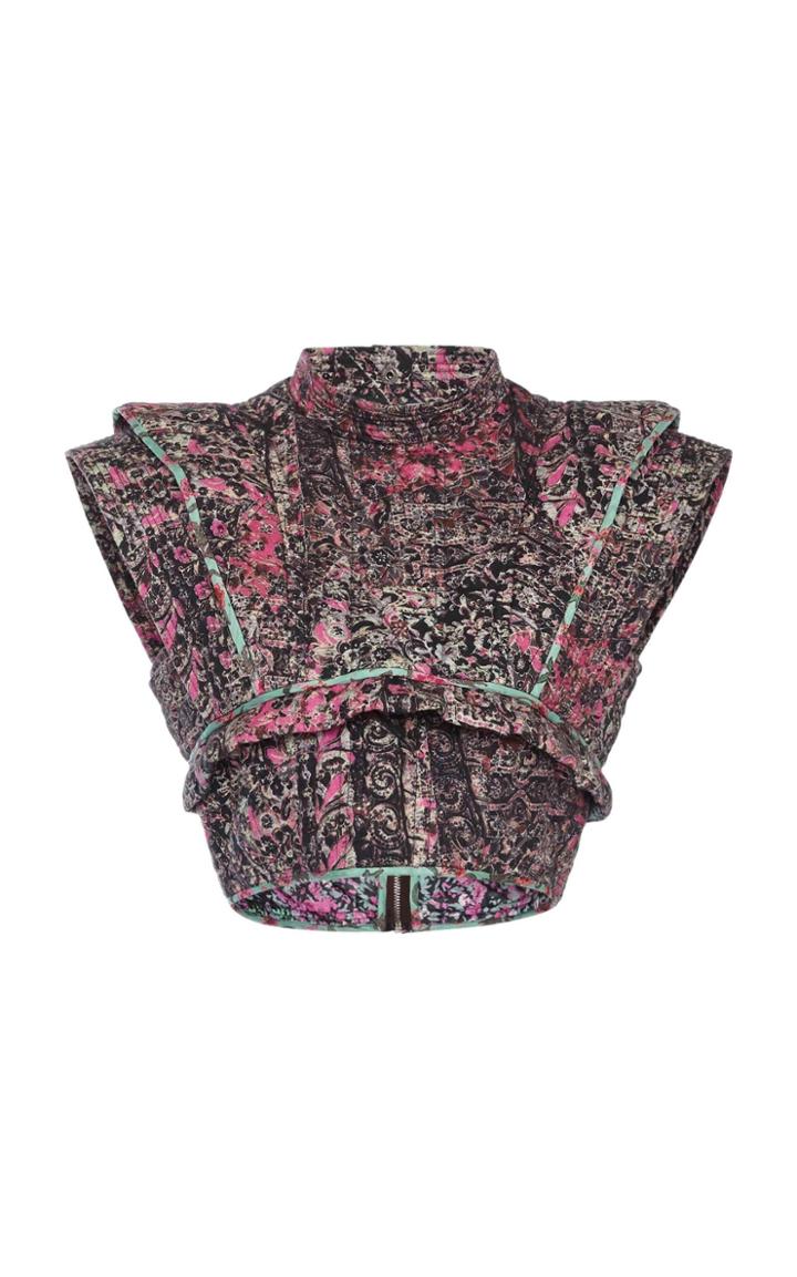 Moda Operandi Isabel Marant Frazao Printed Sleeveless Cotton Cropped Top Size: 32