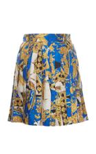 Versace Silk Twill Pleated Mini Skirt