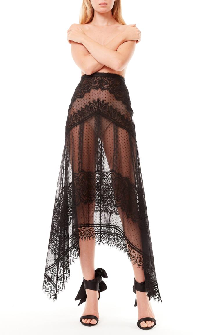Moda Operandi Zuhair Murad Asymmetric Lace Skirt