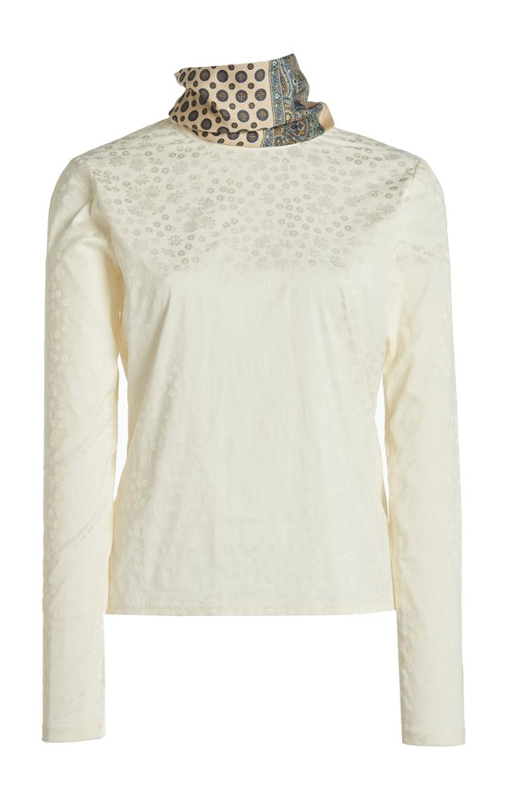 Moda Operandi By Any Other Name Printed Satin Turtleneck Top