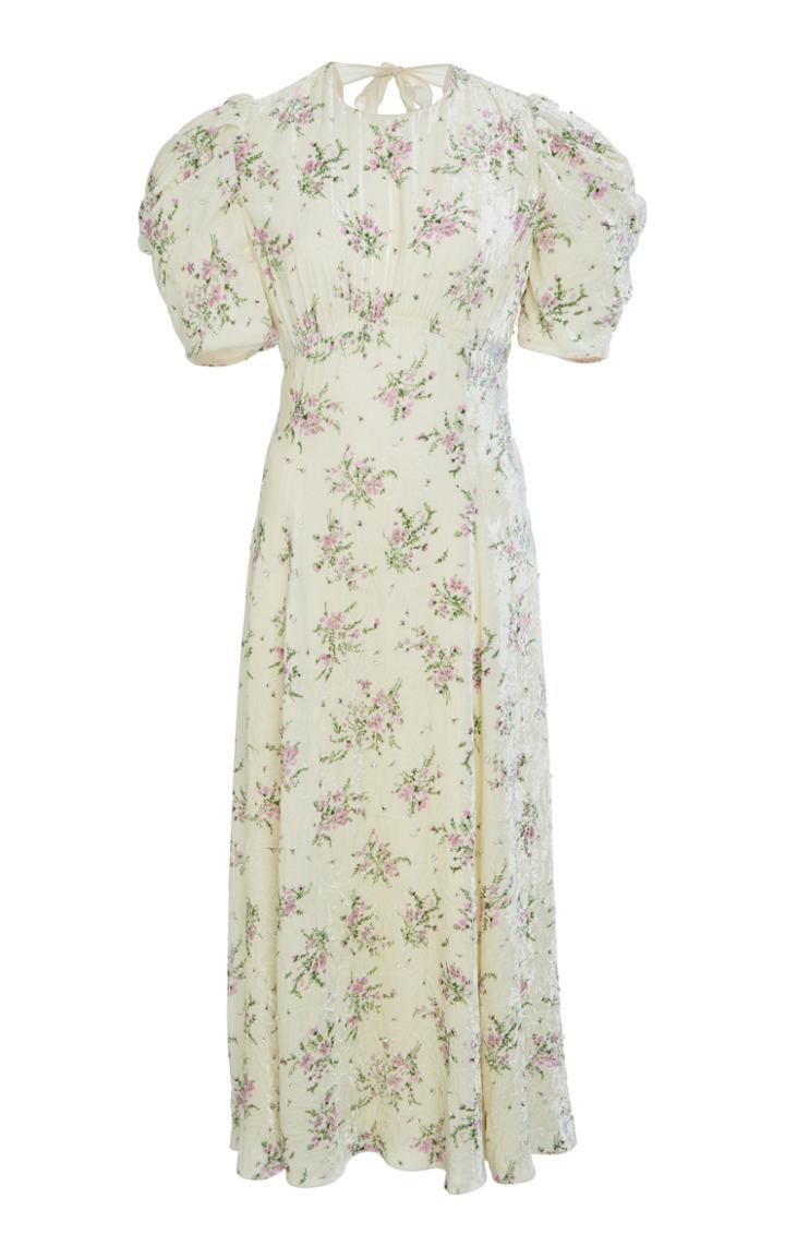 Miu Miu Floral Ruched Midi Dress