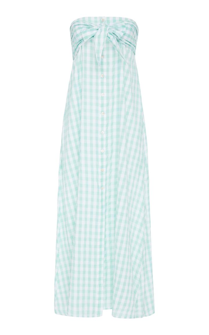 Anaak Chateau Strapless Gingham Cotton-poplin Maxi Dress