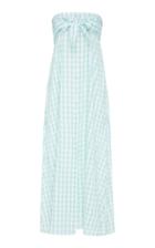 Anaak Chateau Strapless Gingham Cotton-poplin Maxi Dress