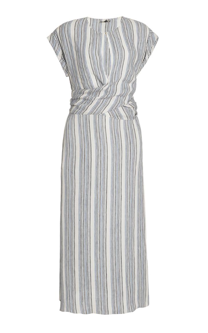 Three Graces London Tilde Striped Linen Dress