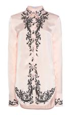 Paco Rabanne Embroidered Satin Button-up Shirt