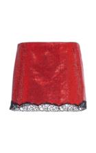 Philosophy Di Lorenzo Serafini Lace-trimmed Metallic Tweed Mini Skirt