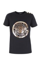 Balmain Metallic Branded Cotton T-shirt