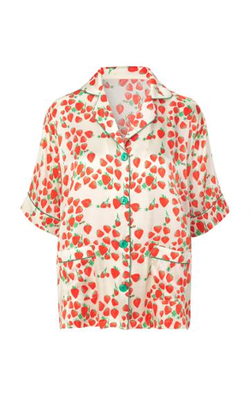 Helmstedt Silk Satin Short Sleeve Pj Shirt