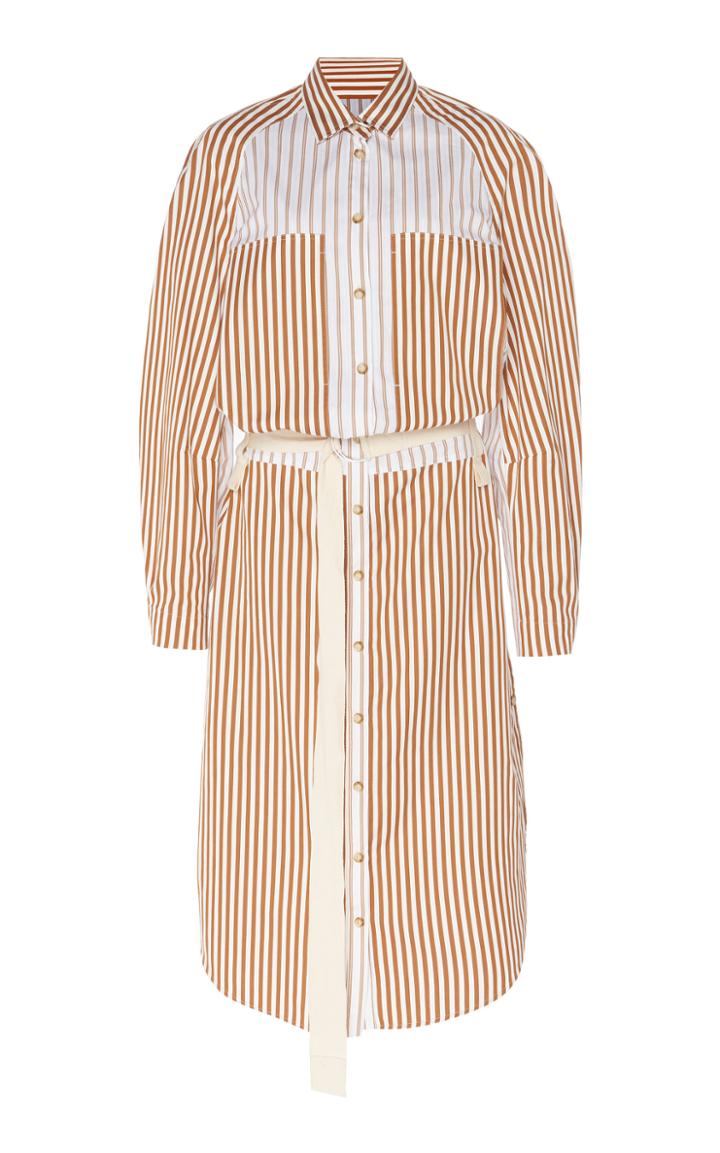 Moda Operandi Lee Mathews Jamie Contrast-stripe Cotton Shirt Dress Size: 0