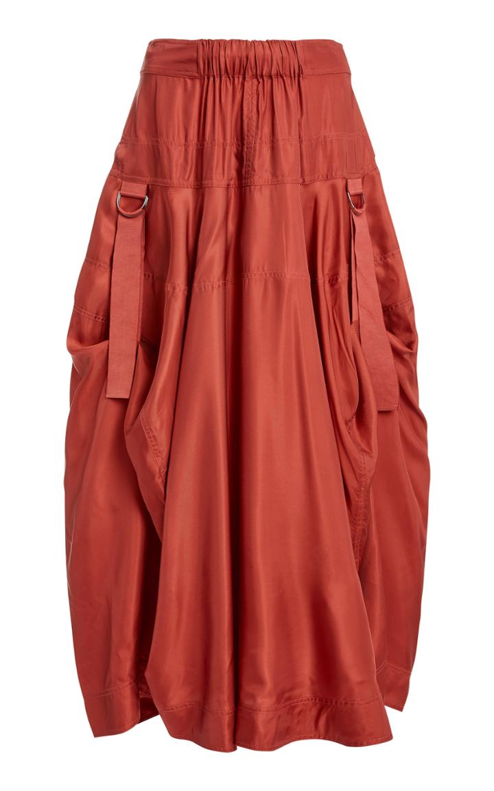 Lee Mathews Edie Satin Parachute Midi Skirt