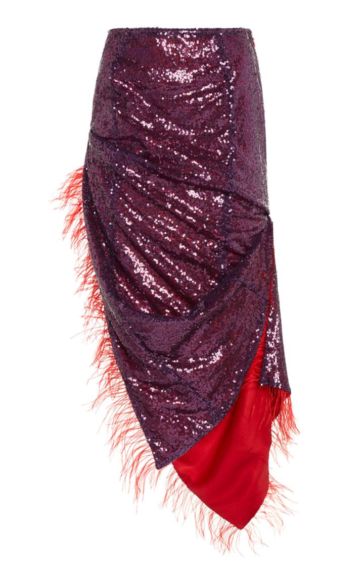 Moda Operandi Germanier Asymmetrical Feather Skirt