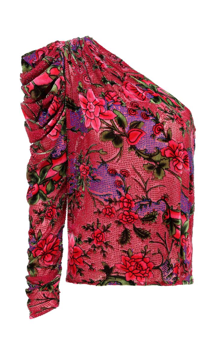 Raisa Vanessa One Shouldered Strass Embellished Blouse
