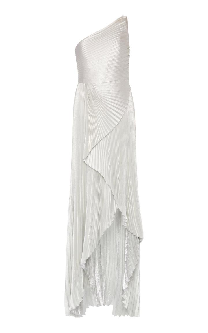 Semsem Pleated One-shoulder Dress
