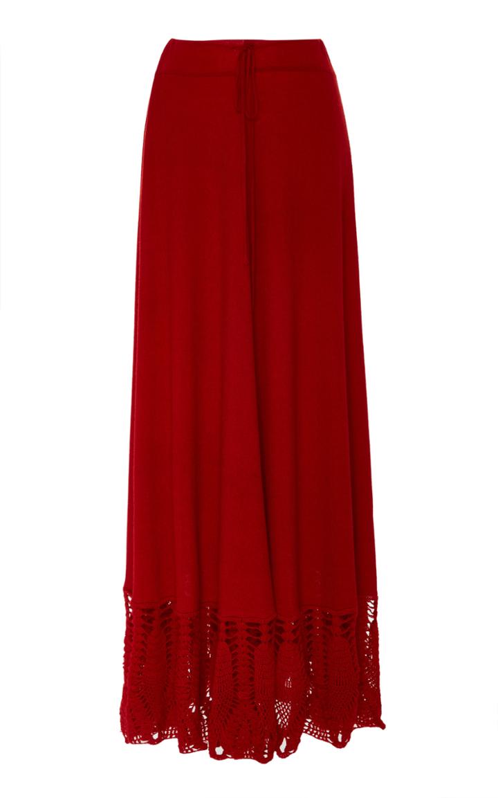 Ryan Roche Drawstring Long Bottom Crochet Skirt