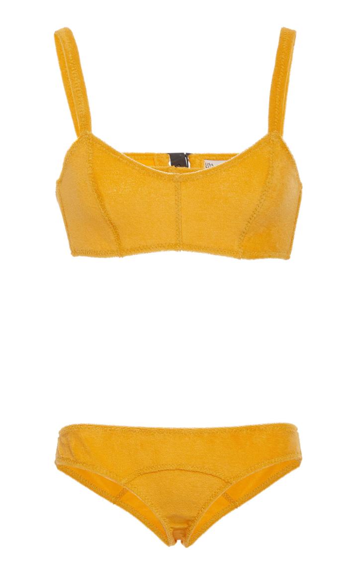 Lisa Marie Fernandez Genevieve Cotton-blend Terry Bikini Set