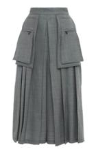 Max Mara Marmo Pleated Wool-blend Culottes