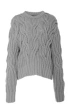 Cdric Charlier Cable Knit Wool-blend Sweater Size: 40