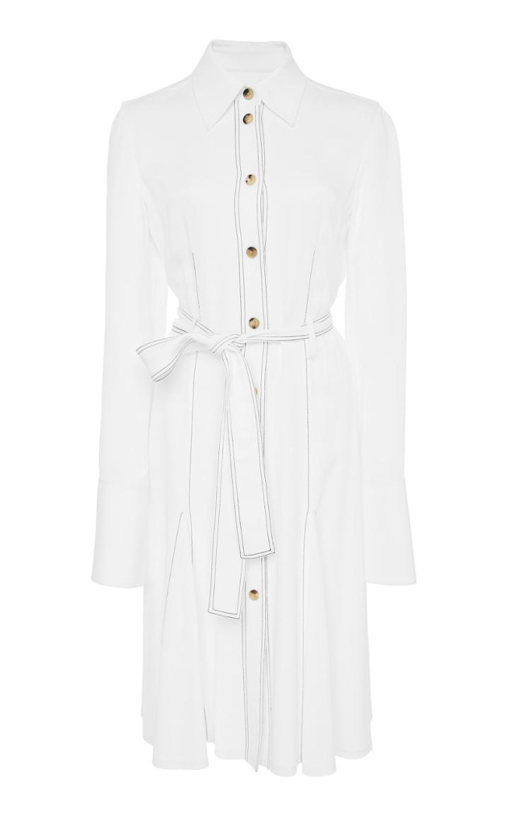 Khaite Selena Raw Hem Satin Midi Shirtdress