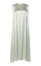 Adam Lippes Silk Satin Crepe Pleated Midi Dress