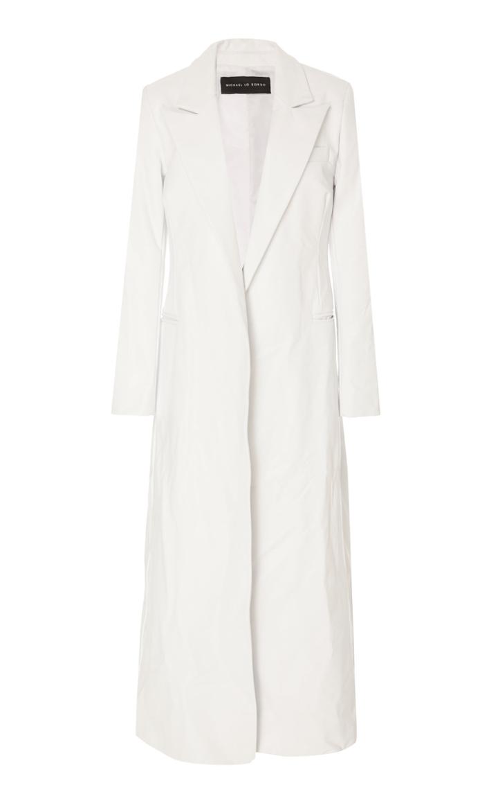 Michael Lo Sordo Relaxed Double Breasted Leather Trench Coat