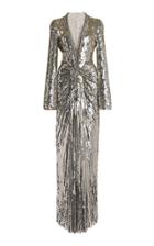 Moda Operandi Jenny Packham Metallic Plisse Dress
