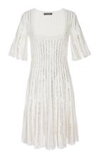 Zac Posen Embroidered Stripe Knit Dress