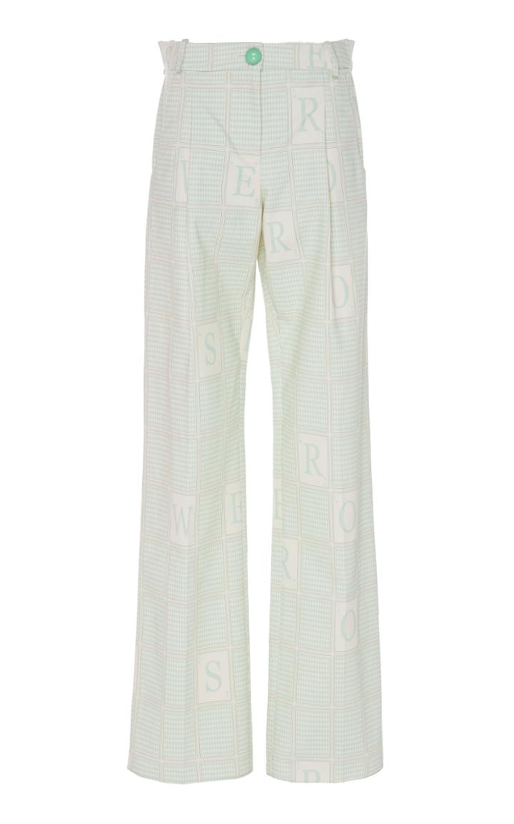 Rowen Rose Logo-printed Boot-cut Denim Pants