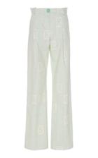 Rowen Rose Logo-printed Boot-cut Denim Pants