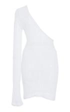 Balmain Asymmetric Layered Ribbed-knit Dress