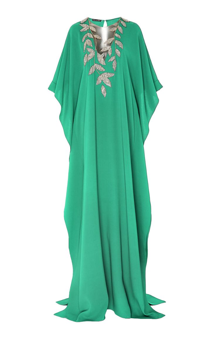 Oscar De La Renta Exclusive Embellished Silk-georgette Caftan