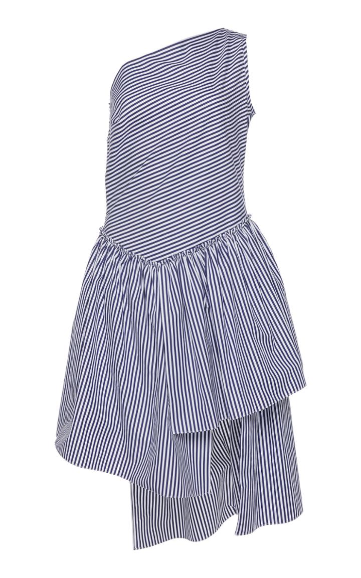 Martin Grant Patched Ruffle Cotton Dress