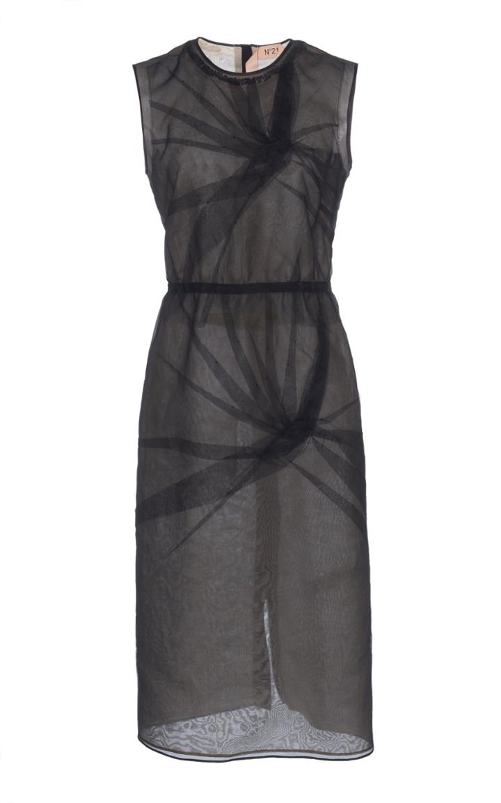 N 21 N&deg;21 Anne Swirling Pintuck Tulle-overlay Pencil Dress