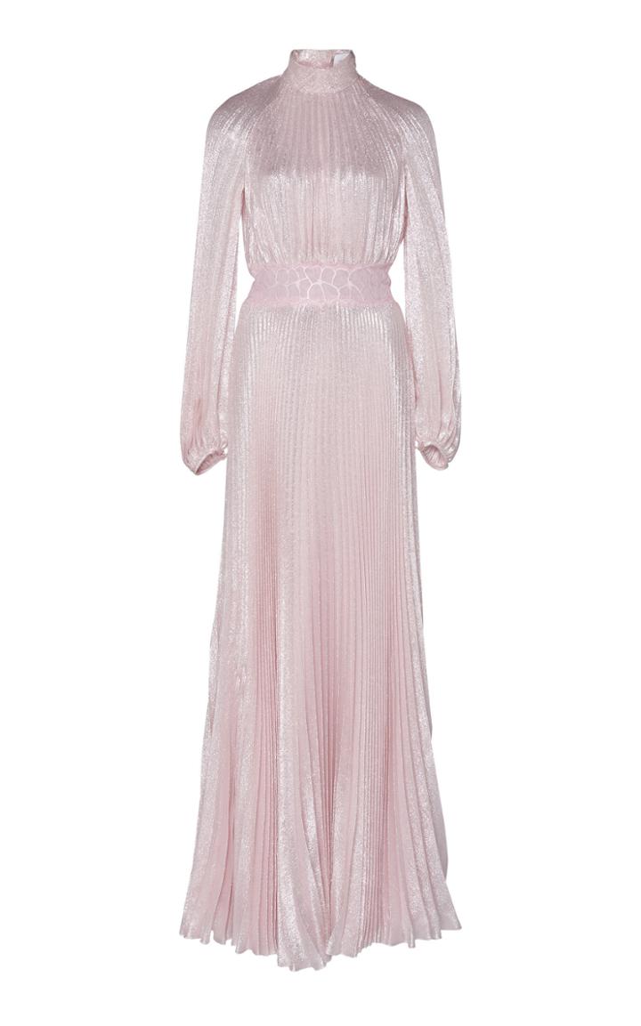 Giambattista Valli Silk Plisse Maxi Dress