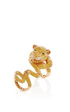Wendy Yue Rose Gold And Golden Diamond Panther Ring