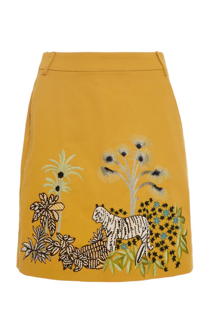 Alberta Ferretti Cotton Embroidered Skirt