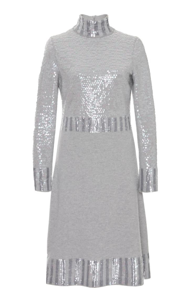Blumarine Sequin Embroidered Knit Dress