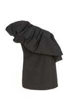 Moda Operandi Oscar De La Renta Cold-shoulder Cotton-blend Blouse